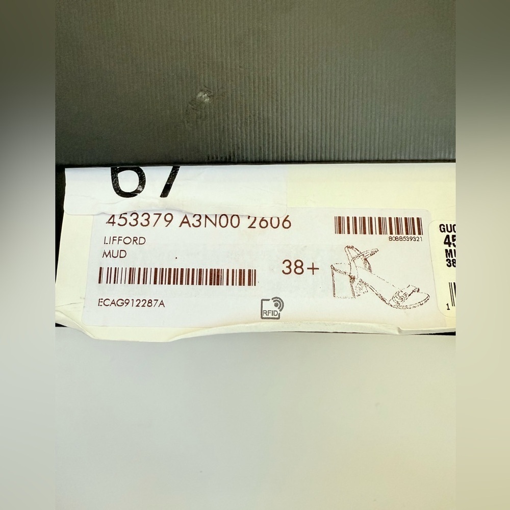 Gucci Black Leather GG Marmont Ankle Strap Block heel Sandals EU 38.5 - Picture 13 of 13